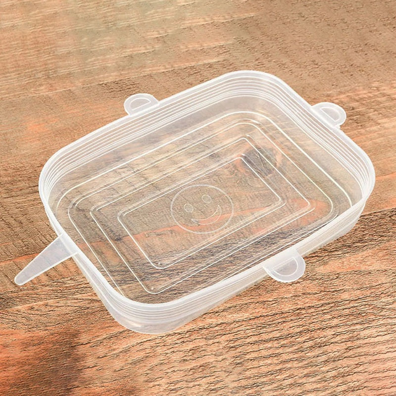 Rechteckige Silikondeckel 1 Set (6 Stück)
